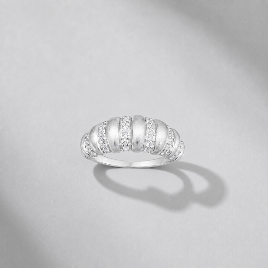 Picture of 925 Silver Textured CZ Band Ring