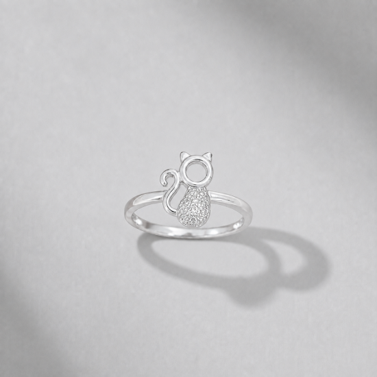 Picture of 925 Silver CZ Cat Ring