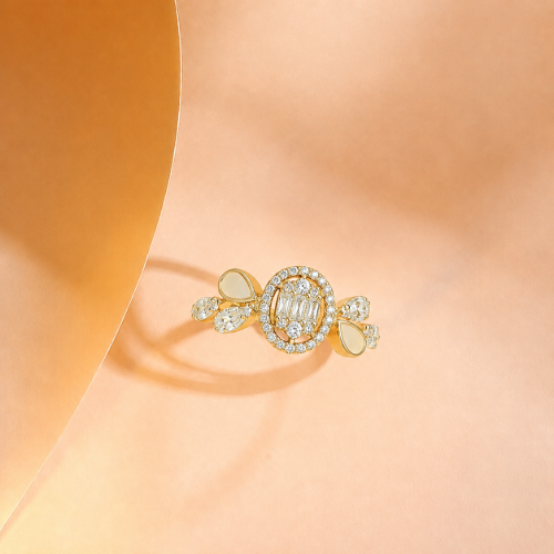 Picture of 925 Silver Floral Halo CZ Ring
