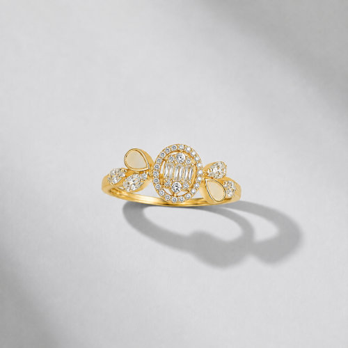 Picture of 925 Silver Floral Halo CZ Ring