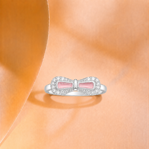 Picture of 925 Silver Pink Bow CZ Ring