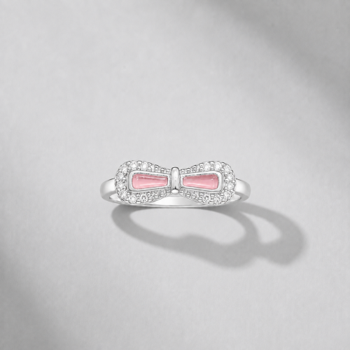 Picture of 925 Silver Pink Bow CZ Ring