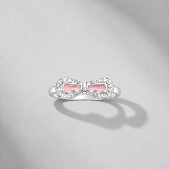Picture of 925 Silver Pink Bow CZ Ring