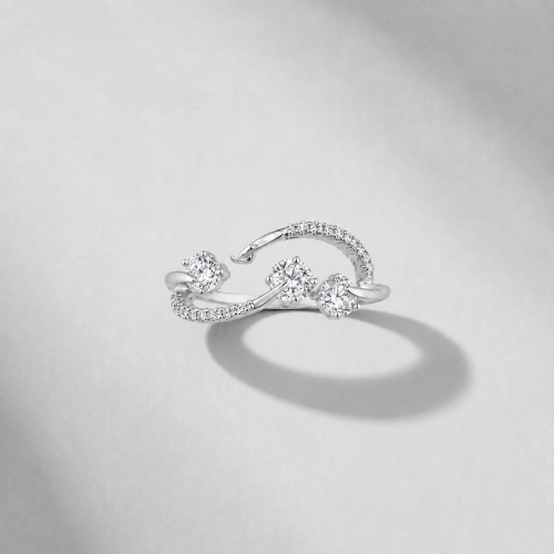 Picture of 925 Silver Triple Stone Open CZ Ring