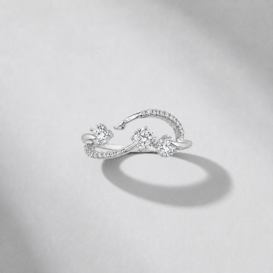 Picture of 925 Silver Triple Stone Open CZ Ring