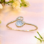 Picture of 925 Sterling Silver Blue Teardrop CZ Bangle Bracelet