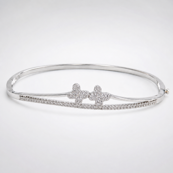 Picture of 925 Silver Butterfly CZ Bangle