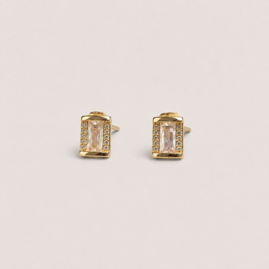 Picture of 925 Silver Baguette Stud Earrings