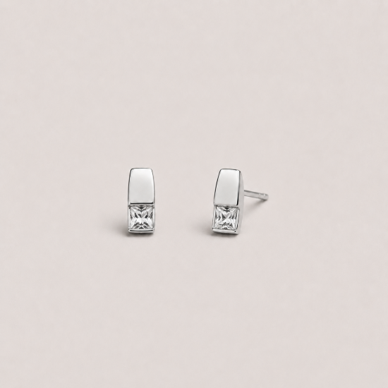 Picture of 925 Silver Princess CZ Studs