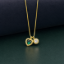 Picture of 925 Silver Emerald Heart Charm Necklace