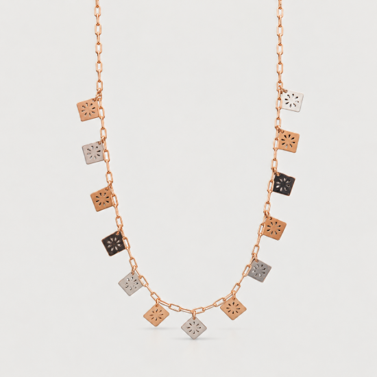 Picture of 925 Silver Geometric Charm Necklace