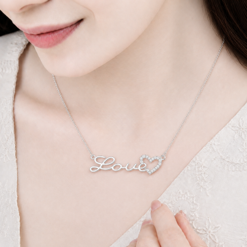Picture of 925 Silver Love Heart Necklace