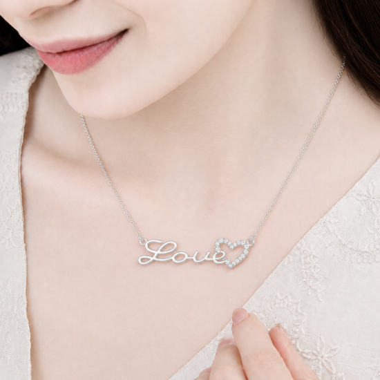 Picture of 925 Silver Love Heart Necklace