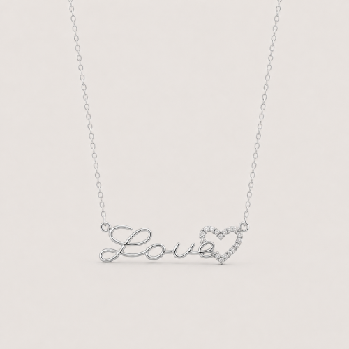 Picture of 925 Silver Love Heart Necklace