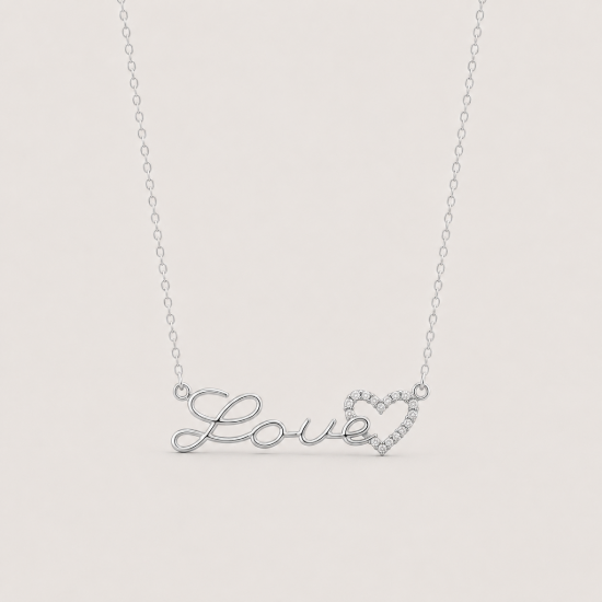 Picture of 925 Silver Love Heart Necklace