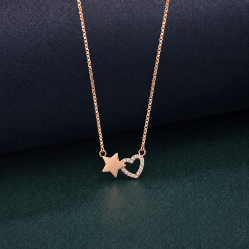 Picture of 925 Silver Star & Heart Necklace