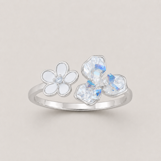 Picture of 925 Silver Crystal Flower Ring