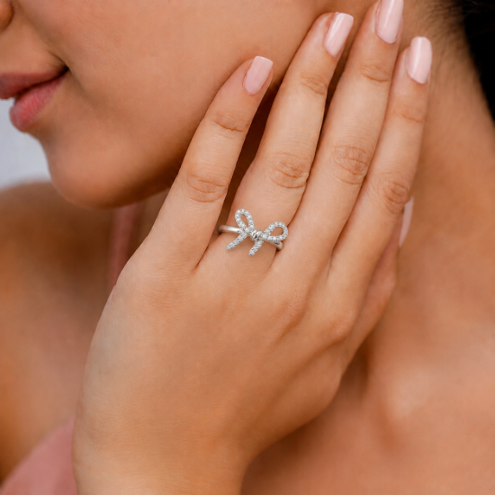 Picture of 925 Silver CZ Bow Ring