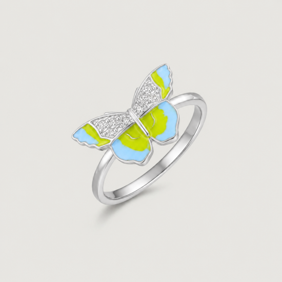 Picture of 925 Silver Enamel Butterfly Ring