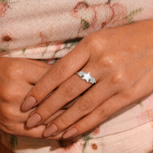 Picture of 925 Silver Mother of Pearl Star Ring