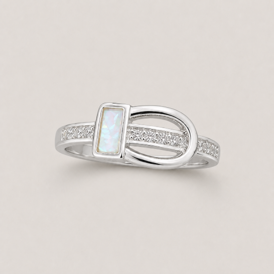Picture of 925 Silver Opal Buckle Ring