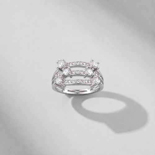 Picture of 925 Silver Triple Row CZ Ring