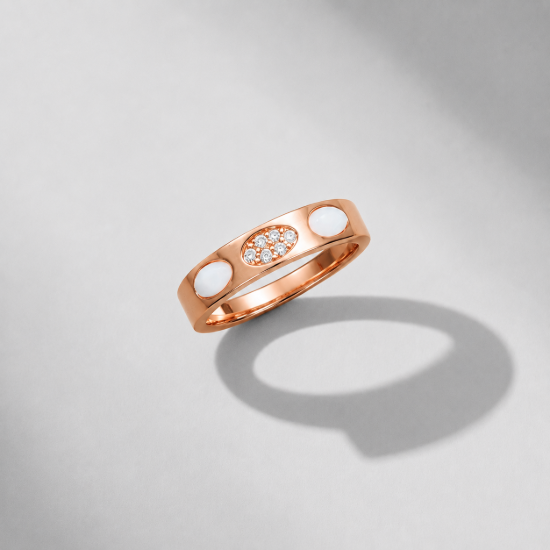 Picture of 925 Sterling Silver Rose Gold Mother of Pearl Ring