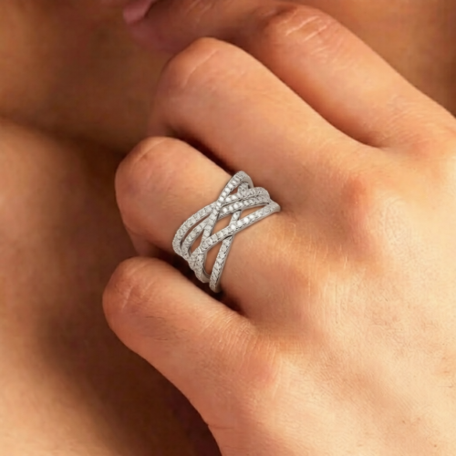 Picture of Silver Criss Cross Ring
