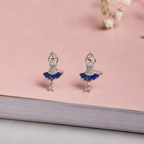 Picture of 925 Silver Ballerina Stud Earrings