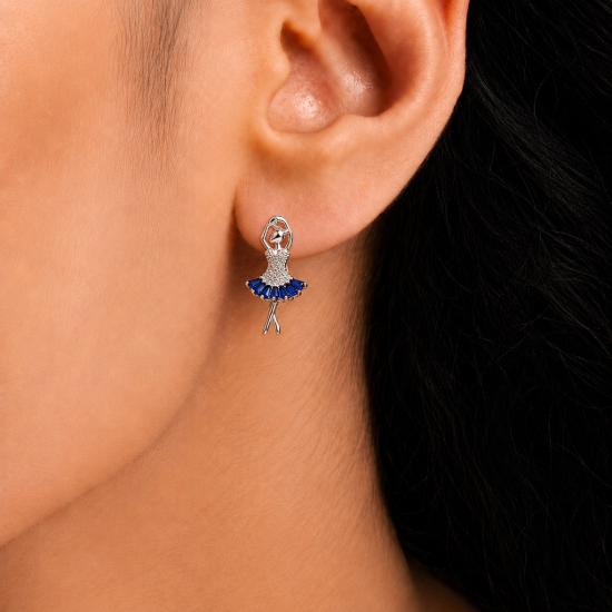 Picture of 925 Silver Ballerina Stud Earrings