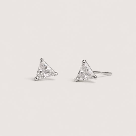 Picture of 925 Silver Triangle CZ Stud Earrings