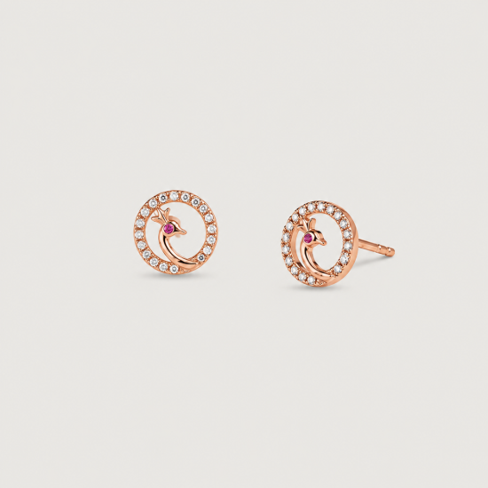 Picture of Deer Halo Stud Earrings