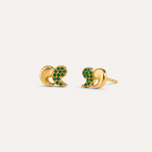 Picture of Green CZ Swirl Stud Earrings