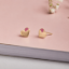 Picture of Pink CZ Heart Stud Earrings