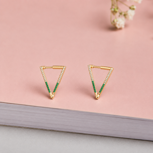 Picture of Triangle CZ Stud Earrings