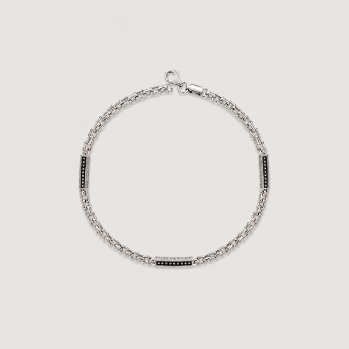 Picture of 925 Silver Black CZ Bar Bracelet