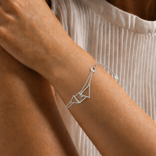 Picture of 925 Silver Geometric Triangle Bracelet