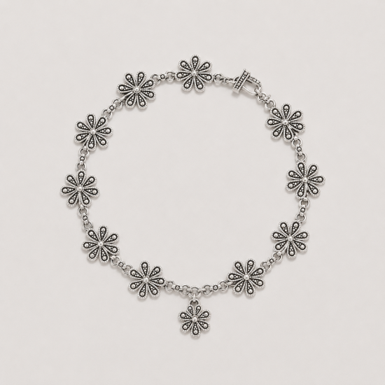 Picture of 925 Silver Vintage Floral Bracelet