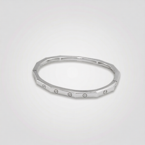 Picture of 925 Sterling Silver Geometric Screw Bangle