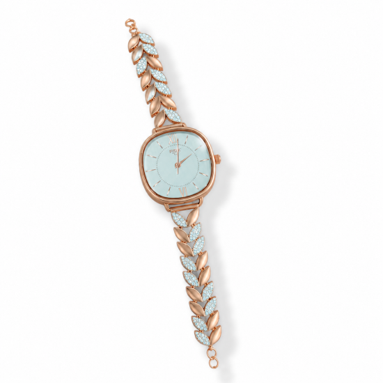 Picture of Rose Gold Leaf Silver Watch