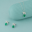 Picture of 925 Silver Emerald Green Bow Drop Jewelry Set