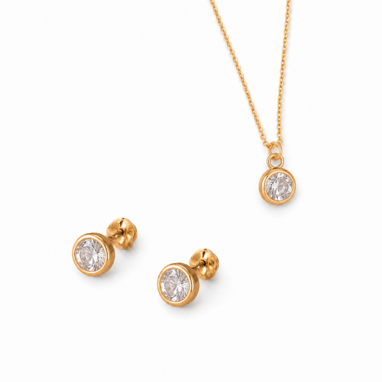 Picture of 925 Silver Gold Plated Solitaire Pendant