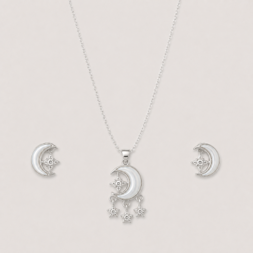 Picture of 925 Silver Moon Star Jewelry Set