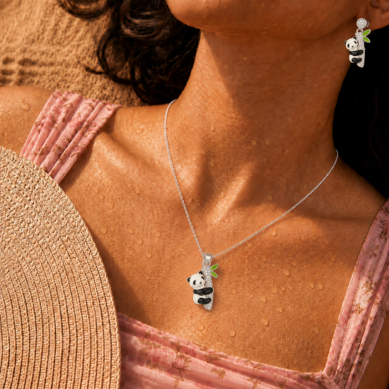 Picture of 925 Silver Panda Jewelry Set