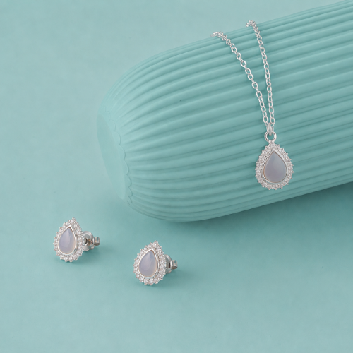 Picture of 925 Silver Pear Drop Pendant Set