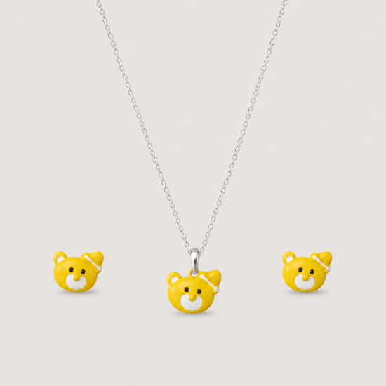 Picture of 925 Silver Teddy Bear Jewelry Set