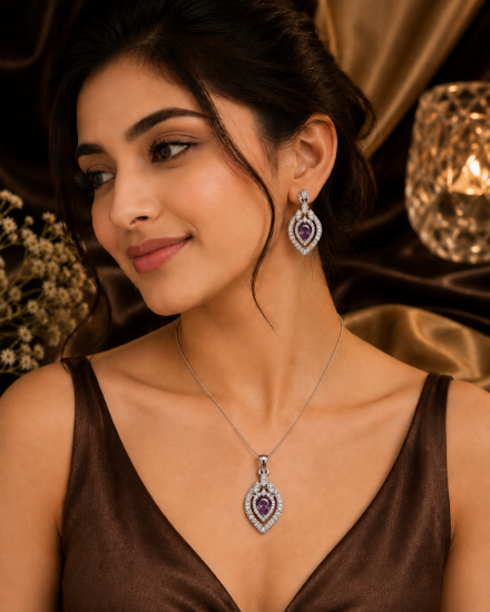 Picture of Royal Purple Teardrop Halo Set