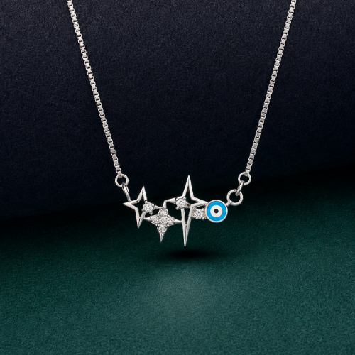 Picture of 925 Evil Eye Star Silver Necklace