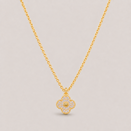 Picture of 925 Crystal Clover Gold Pendant