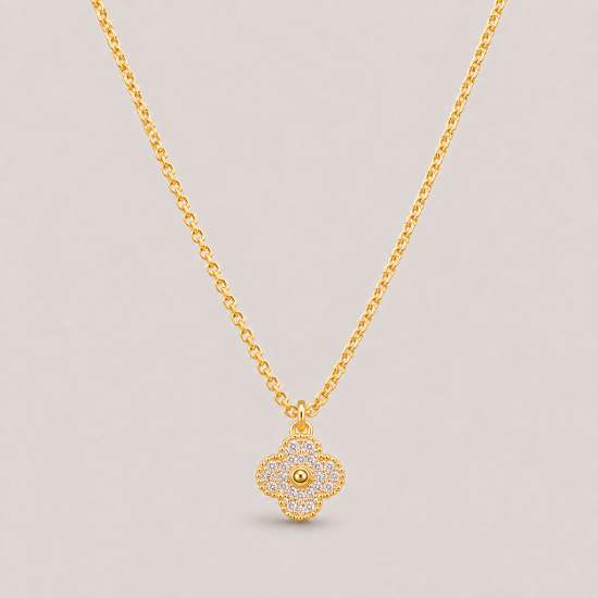 Picture of 925 Crystal Clover Gold Pendant